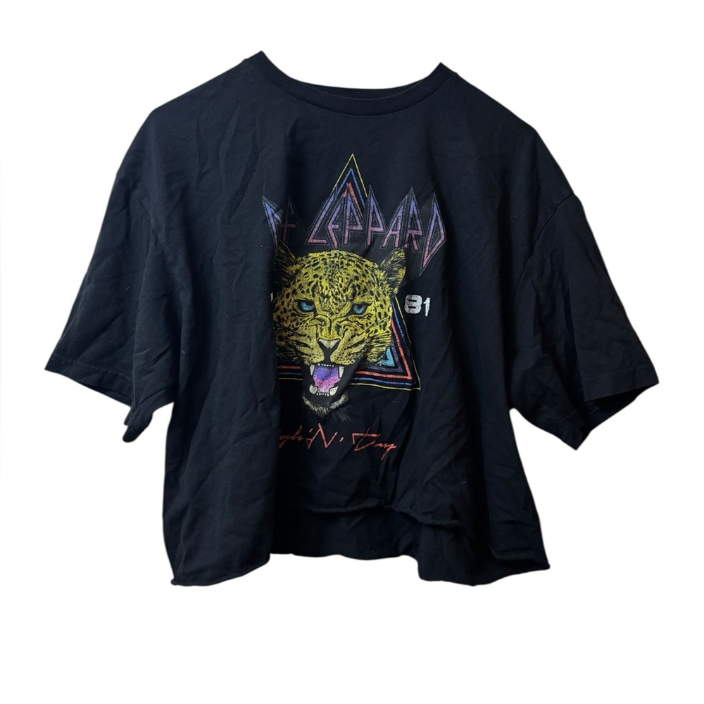 DEF LEPPARD | cropped XL black tshirt tee shirt